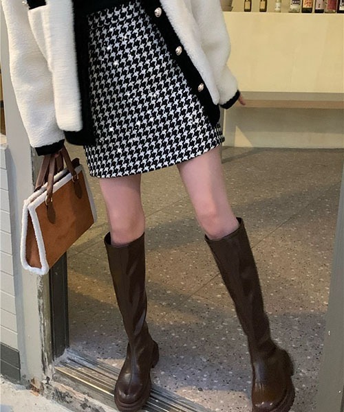gossip!ロサンゼルス(ゴシップロサンゼルス)の「ハイウエスト 千鳥チェックミニスカート(スカート・レディース・レッド/ブラック・M/S)」の18枚目の写真