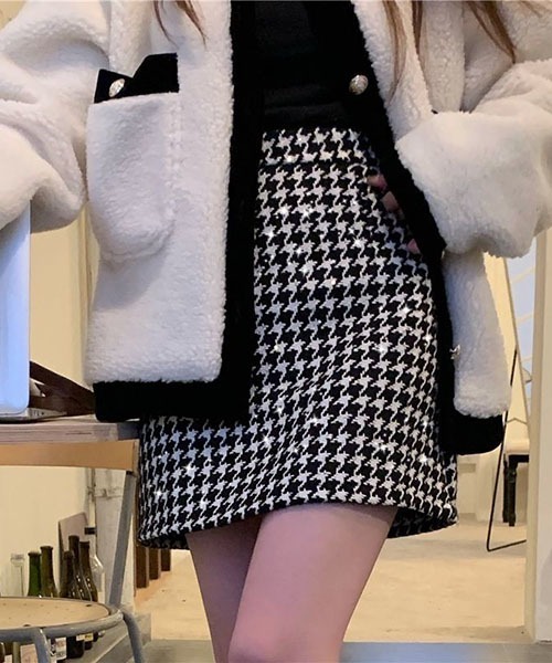 gossip!ロサンゼルス(ゴシップロサンゼルス)の「ハイウエスト 千鳥チェックミニスカート(スカート・レディース・レッド/ブラック・M/S)」の19枚目の写真