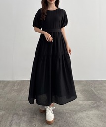 パフスリーブティアードワンピース