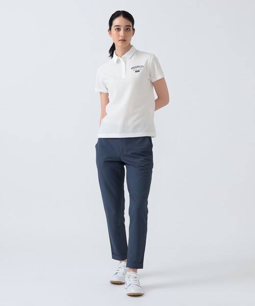 BEAMS GOLF(ビームスゴルフ)の「PURPLE LABEL / BROOKLYN サッカー ポロシャツ(ポロシャツ・レディース・ホワイト/サックスブルー・LARGE/MEDIUM/SMALL)」の4枚目の写真