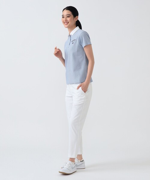 BEAMS GOLF(ビームスゴルフ)の「PURPLE LABEL / BROOKLYN サッカー ポロシャツ(ポロシャツ・レディース・ホワイト/サックスブルー・LARGE/MEDIUM/SMALL)」の7枚目の写真
