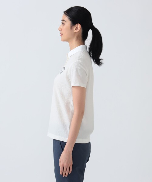BEAMS GOLF(ビームスゴルフ)の「PURPLE LABEL / BROOKLYN サッカー ポロシャツ(ポロシャツ・レディース・ホワイト/サックスブルー・LARGE/MEDIUM/SMALL)」の9枚目の写真