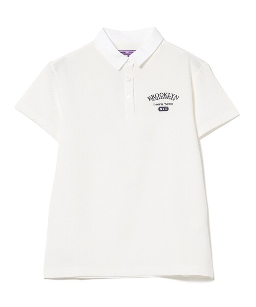 BEAMS GOLF(ビームスゴルフ)の「PURPLE LABEL / BROOKLYN サッカー ポロシャツ(ポロシャツ・レディース・ホワイト/サックスブルー・LARGE/MEDIUM/SMALL)」の12枚目の写真