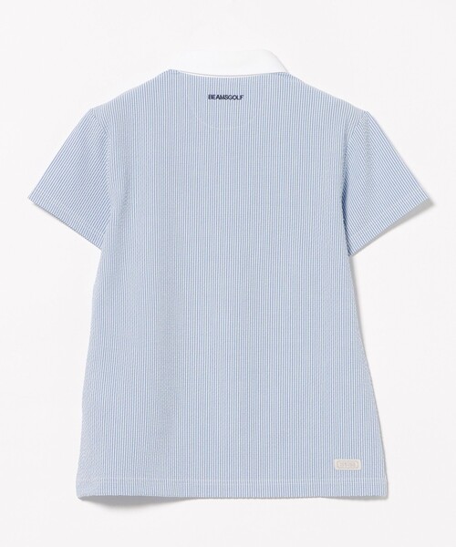 BEAMS GOLF(ビームスゴルフ)の「PURPLE LABEL / BROOKLYN サッカー ポロシャツ(ポロシャツ・レディース・ホワイト/サックスブルー・LARGE/MEDIUM/SMALL)」の19枚目の写真