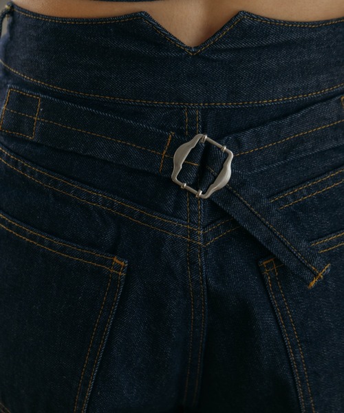 CREDONA（クレドナ）の「TWO TUCK BUGGY DENIM/トゥータックバギーデニム（デニムパンツ・レディース・インディゴブルー・1/2）」の8枚目の写真