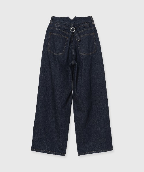 CREDONA（クレドナ）の「TWO TUCK BUGGY DENIM/トゥータックバギーデニム（デニムパンツ・レディース・インディゴブルー・1/2）」の10枚目の写真