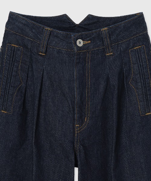 CREDONA（クレドナ）の「TWO TUCK BUGGY DENIM/トゥータックバギーデニム（デニムパンツ・レディース・インディゴブルー・1/2）」の11枚目の写真