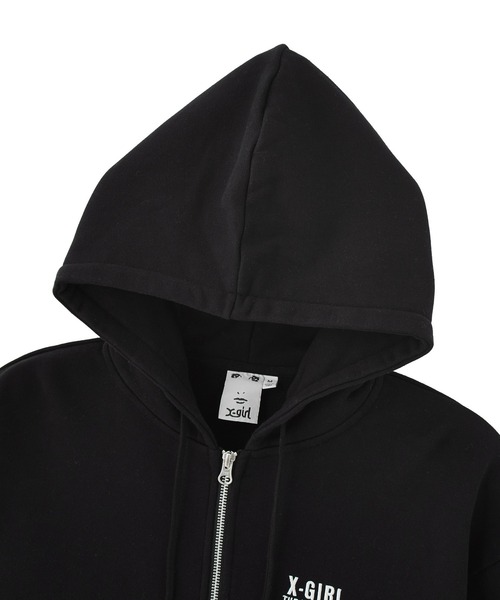 X-girl(エックスガール)の「CIRCLE MESSAGE AND FACE ZIP UP SWEAT HOODIE(パーカー・レディース・アッシュ/ブラック/オリーブ・S/M)」の11枚目の写真