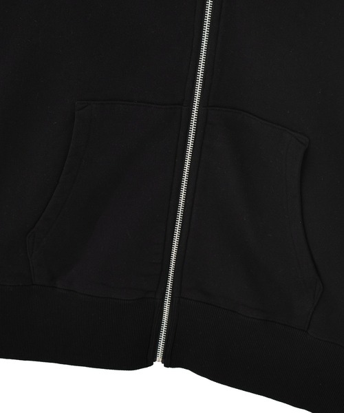 X-girl(エックスガール)の「CIRCLE MESSAGE AND FACE ZIP UP SWEAT HOODIE(パーカー・レディース・アッシュ/ブラック/オリーブ・S/M)」の13枚目の写真