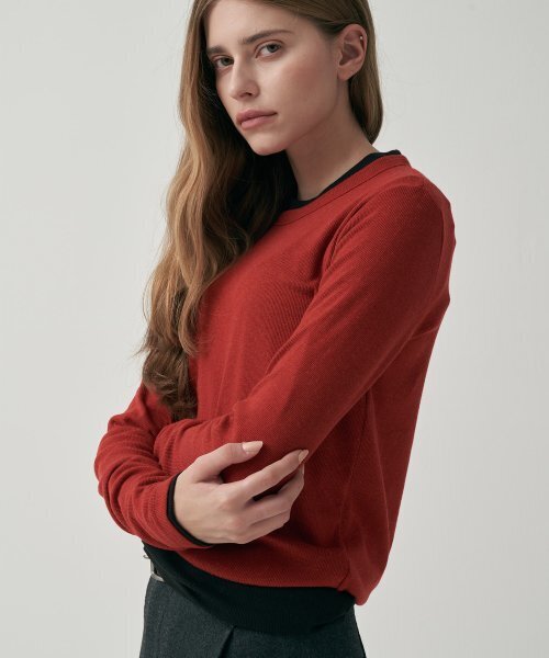 MOTT(モット)の「Soft Round T-Shirt - Red(Tシャツ/カットソー・レディース・その他・FREE)」の2枚目の写真