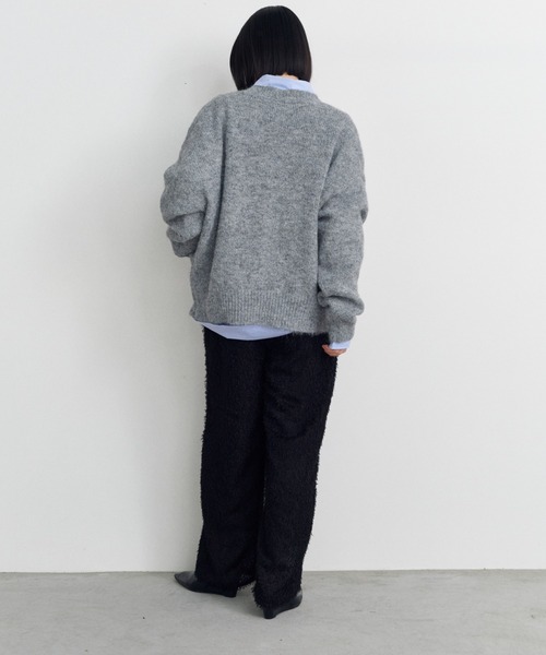 Shelly island（シェリーアイランド）の「オーバーサイズVネックニット（ニット/セーター・レディース・グレー/ホワイト/ピンク・FREE）」の22枚目の写真