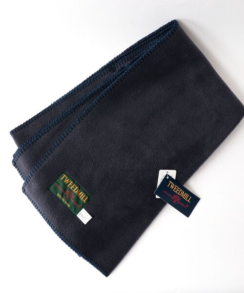 TWEED MILL（ツイードミル）の「【TWEEDMILL/ツイードミル】別注R/Sフリースマフラー50（マフラー・メンズ・チャコールグレー/ネイビー/ブラック/ライトブルー・FREE）」の4枚目の写真
