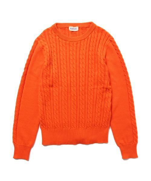 BEAMS BOY（ビームスボーイ）の「BEAMS BOY / 7ゲージ ケーブル クルー ロングスリーブ（ニット/セーター・レディース・ナチュラル/オレンジ/ブルー/ネイビー・ONE SIZE）」の17枚目の写真