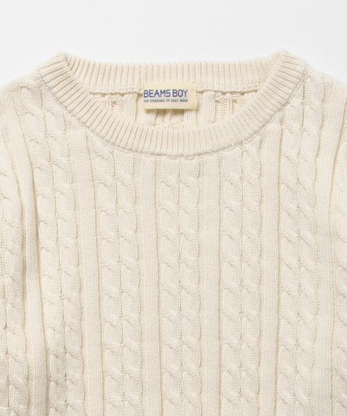 BEAMS BOY（ビームスボーイ）の「BEAMS BOY / 7ゲージ ケーブル クルー ロングスリーブ（ニット/セーター・レディース・ナチュラル/オレンジ/ブルー/ネイビー・ONE SIZE）」の19枚目の写真