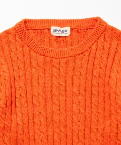 BEAMS BOY（ビームスボーイ）の「BEAMS BOY / 7ゲージ ケーブル クルー ロングスリーブ（ニット/セーター・レディース・ナチュラル/オレンジ/ブルー/ネイビー・ONE SIZE）」の11枚目の写真