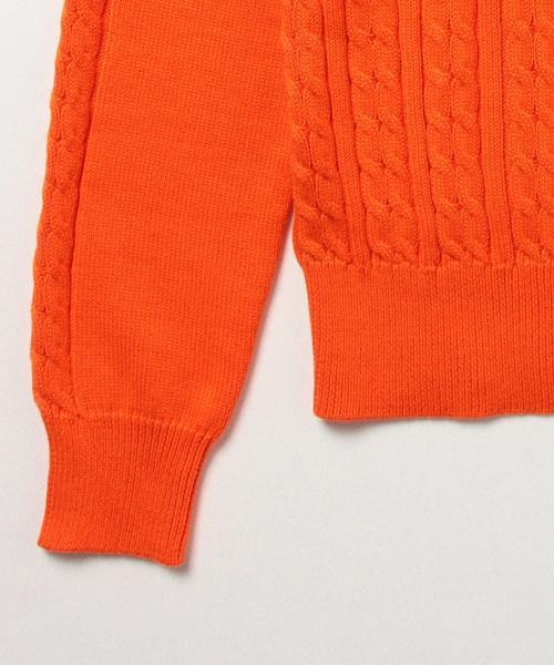 BEAMS BOY（ビームスボーイ）の「BEAMS BOY / 7ゲージ ケーブル クルー ロングスリーブ（ニット/セーター・レディース・ナチュラル/オレンジ/ブルー/ネイビー・ONE SIZE）」の12枚目の写真