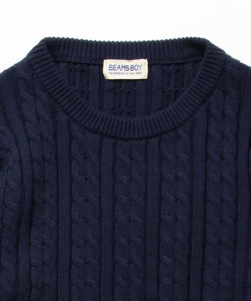 BEAMS BOY（ビームスボーイ）の「BEAMS BOY / 7ゲージ ケーブル クルー ロングスリーブ（ニット/セーター・レディース・ナチュラル/オレンジ/ブルー/ネイビー・ONE SIZE）」の7枚目の写真