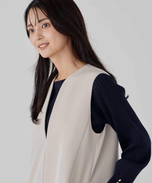a.v.v(アーヴェヴェ)の「【洗える/ストレッチ】ダブルクロスジャンパードレス(ワンピース・レディース・ネイビー/グレー系その他/ブラック・38/36/40)」の19枚目の写真