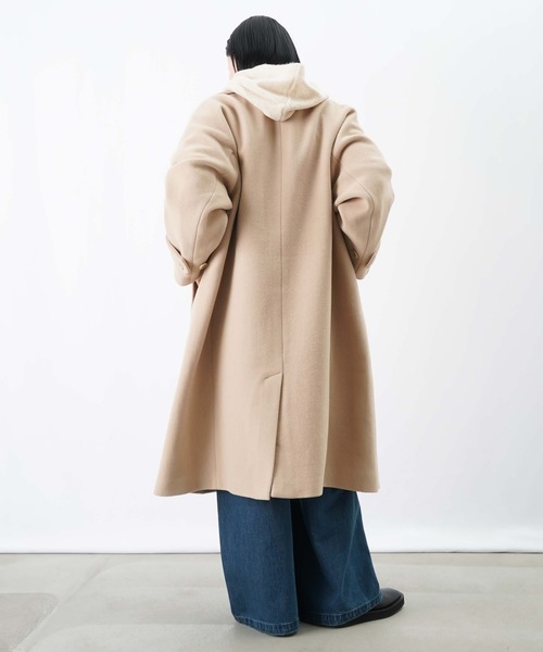 LUCA/LADY LUCK LUCA（ルカ/レディラックルカ）の「LC/LLL ハイネックロングウールコート/ダブルステンカラーコート（ステンカラーコート・レディース・ベージュ/ブラック・FREE）」の7枚目の写真