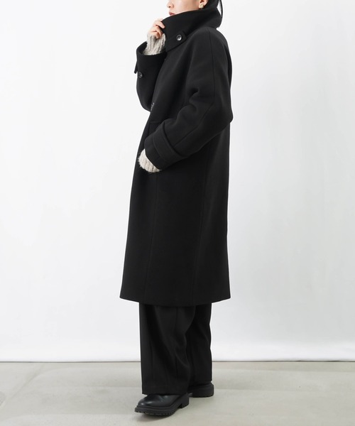 LUCA/LADY LUCK LUCA（ルカ/レディラックルカ）の「LC/LLL ハイネックロングウールコート/ダブルステンカラーコート（ステンカラーコート・レディース・ベージュ/ブラック・FREE）」の15枚目の写真