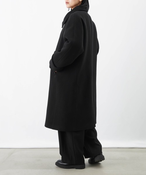 LUCA/LADY LUCK LUCA（ルカ/レディラックルカ）の「LC/LLL ハイネックロングウールコート/ダブルステンカラーコート（ステンカラーコート・レディース・ベージュ/ブラック・FREE）」の13枚目の写真