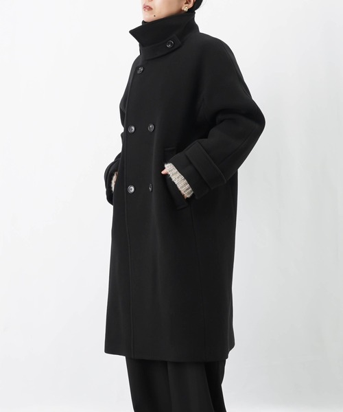 LUCA/LADY LUCK LUCA（ルカ/レディラックルカ）の「LC/LLL ハイネックロングウールコート/ダブルステンカラーコート（ステンカラーコート・レディース・ベージュ/ブラック・FREE）」の16枚目の写真