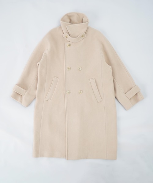 LUCA/LADY LUCK LUCA（ルカ/レディラックルカ）の「LC/LLL ハイネックロングウールコート/ダブルステンカラーコート（ステンカラーコート・レディース・ベージュ/ブラック・FREE）」の17枚目の写真