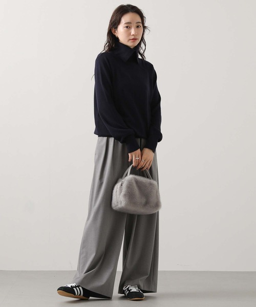anana(アナナ)の「スリットハイネック前後2WAYニット(ニット/セーター・レディース・ネイビー/オフホワイト/レッド・FREE)」の16枚目の写真