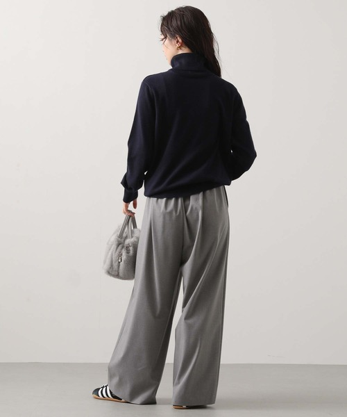 anana(アナナ)の「スリットハイネック前後2WAYニット(ニット/セーター・レディース・ネイビー/オフホワイト/レッド・FREE)」の18枚目の写真