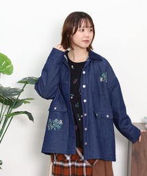 EMAGO ドライフラワー刺繍ミドルコート
