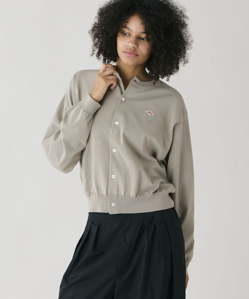 DANTON | ジャージーニット クルーネック長袖カーディガン WOMEN