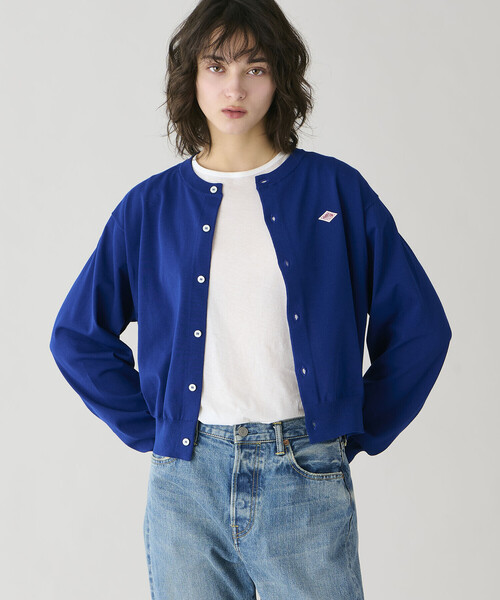 DANTON | ジャージーニット クルーネック長袖カーディガン WOMEN