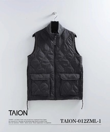 【TAION】ミリタリー リブハイネックWジップ ダウンベスト / MILITARY W-ZIP LIB HI NECK DOWN VEST