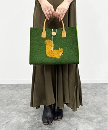 Nostalgic Garage（ノスタルジックガレー）の「Nostalgic Garage:70'SFELT  TOTE BAG:70年代フェルト リス刺繍 トートバッグ（トートバッグ）」