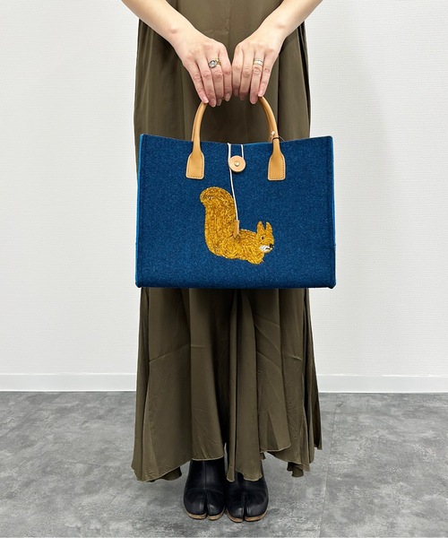 Nostalgic Garage:70'SFELT TOTE BAG:70年代フェルト リス刺繍 トート