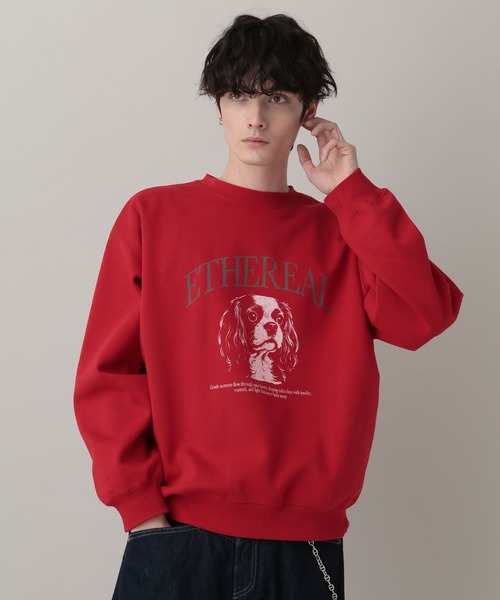 RAGEBLUE(レイジブルー)の「Dog Illustration Print Sweat/DOGイラストプリントスウェット(スウェット・メンズ・レッド/グレー系その他/ブラック・LARGE/MEDIUM)」の3枚目の写真