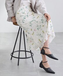 INDIVI | 【SETUP可能】モダンフラワー柄フレアスカート(スカート)