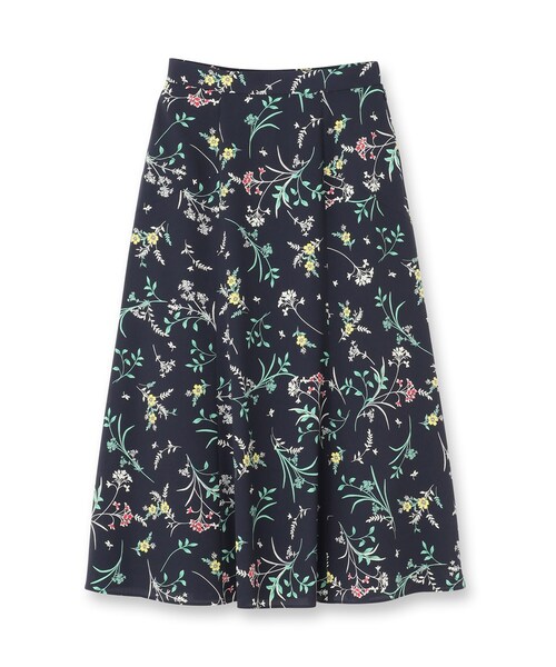 INDIVI（インディヴィ）の「【SETUP可能】モダンフラワー柄フレアスカート（スカート・レディース・ホワイト系その他/ネイビー系・40/38/36/15 /13/05）」の3枚目の写真