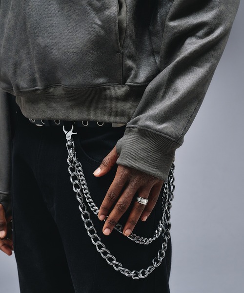 ANDER HUNK(アンダーハンク)の「Leather Like Coated Henry neck Sweat / レザーライクコーティングヘンリーネックスウェット(スウェット・メンズ・バーガンディー/ブラック・MEDIUM/LARGE)」の10枚目の写真