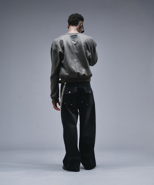 ANDER HUNK(アンダーハンク)の「Leather Like Coated Henry neck Sweat / レザーライクコーティングヘンリーネックスウェット(スウェット・メンズ・バーガンディー/ブラック・MEDIUM/LARGE)」の14枚目の写真