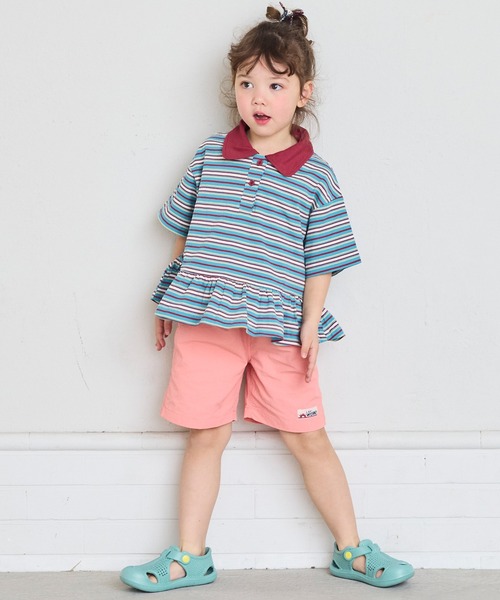 Life Support Products(ライフサポートプロダクツ)の「ポロ襟付きボーダー半袖チュニック(チュニック・キッズ・グリーン系その他/イエロー系その他/ブラック系その他・80/90/95/100/110/120/130)」の8枚目の写真
