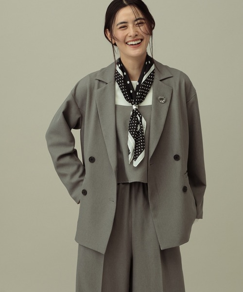 LAKOLE(ラコレ)の「【セレモニー/卒入式にも】<多機能素材>パウダリーツイルWジャケット / 638604(テーラードジャケット・レディース・グレー/チャコールグレー/ネイビー系8・MEDIUM/LARGE)」の3枚目の写真