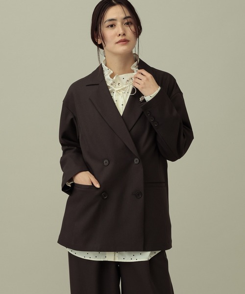 LAKOLE(ラコレ)の「【セレモニー/卒入式にも】<多機能素材>パウダリーツイルWジャケット / 638604(テーラードジャケット・レディース・グレー/チャコールグレー/ネイビー系8・MEDIUM/LARGE)」の6枚目の写真