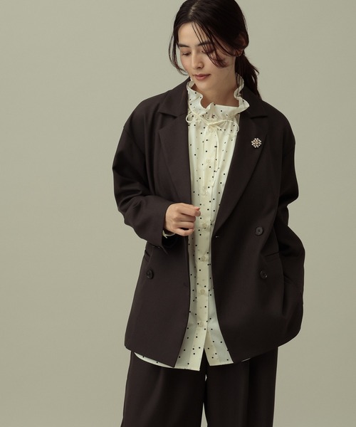 LAKOLE(ラコレ)の「【セレモニー/卒入式にも】<多機能素材>パウダリーツイルWジャケット / 638604(テーラードジャケット・レディース・グレー/チャコールグレー/ネイビー系8・MEDIUM/LARGE)」の7枚目の写真