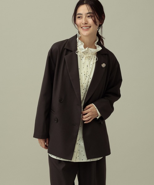 LAKOLE(ラコレ)の「【セレモニー/卒入式にも】<多機能素材>パウダリーツイルWジャケット / 638604(テーラードジャケット・レディース・グレー/チャコールグレー/ネイビー系8・MEDIUM/LARGE)」の8枚目の写真