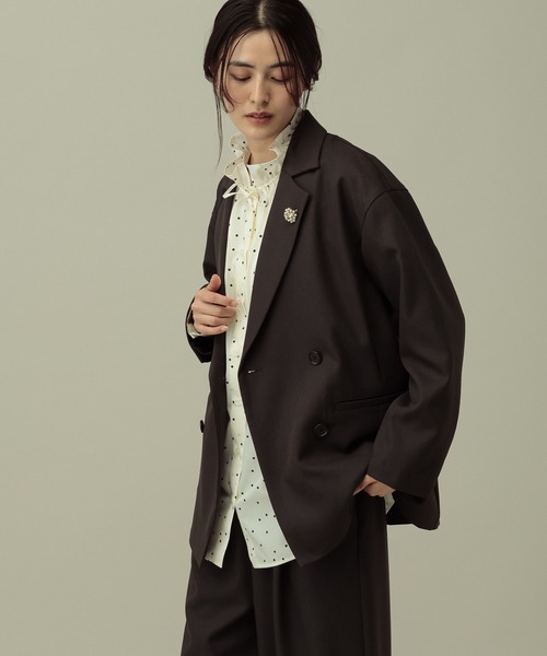 LAKOLE(ラコレ)の「【セレモニー/卒入式にも】<多機能素材>パウダリーツイルWジャケット / 638604(テーラードジャケット・レディース・グレー/チャコールグレー/ネイビー系8・MEDIUM/LARGE)」の9枚目の写真