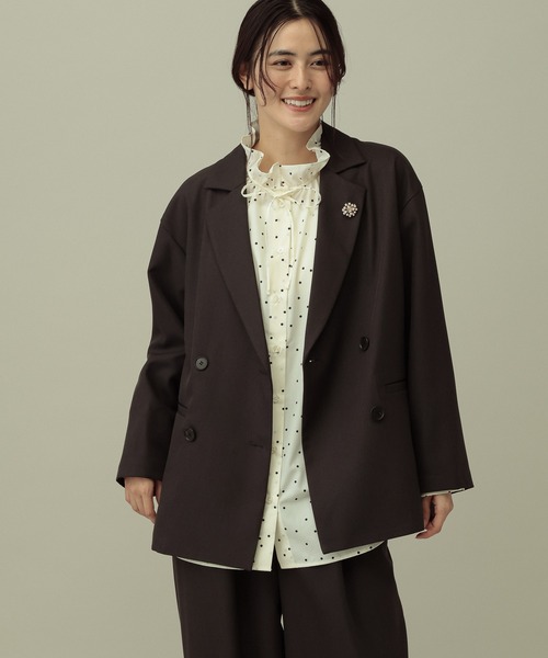 LAKOLE(ラコレ)の「【セレモニー/卒入式にも】<多機能素材>パウダリーツイルWジャケット / 638604(テーラードジャケット・レディース・グレー/チャコールグレー/ネイビー系8・MEDIUM/LARGE)」の12枚目の写真