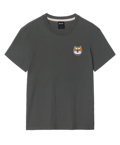 OKSTAR(オクスター)の「柴刺繍パッチ半袖(Tシャツ/カットソー・レディース・ブラック/ライトベージュ/カーキ/グレー/ダークグリーン/クリーム/ネイビー/ベージュ/チャコール/ダークブルー/ダークグレー/ホワイト/ライトグレー・SMALL/MEDIUM/LARGE/X-LARGE/2XL/3XL/4XL)」の5枚目の写真