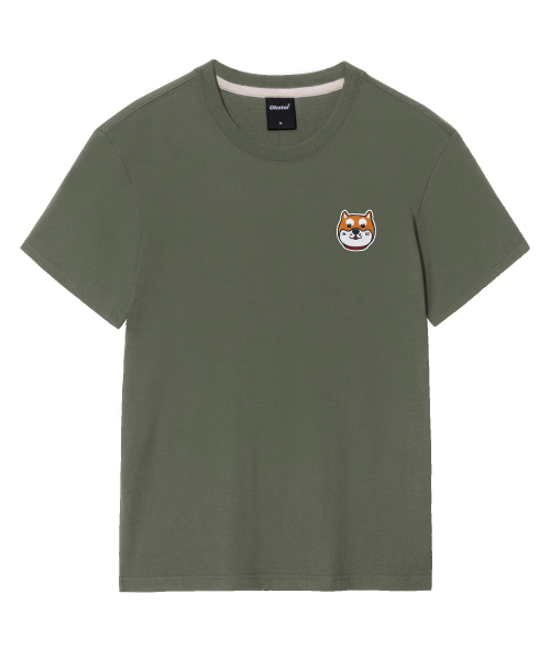 OKSTAR(オクスター)の「柴刺繍パッチ半袖(Tシャツ/カットソー・レディース・ブラック/ライトベージュ/カーキ/グレー/ダークグリーン/クリーム/ネイビー/ベージュ/チャコール/ダークブルー/ダークグレー/ホワイト/ライトグレー・SMALL/MEDIUM/LARGE/X-LARGE/2XL/3XL/4XL)」の15枚目の写真
