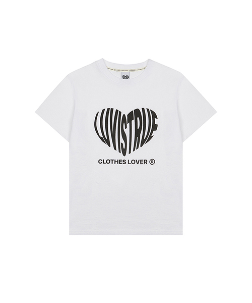 LUVISTRUE(ラヴイズトゥルー)の「SU HEART LOGO TEE(2COLOR)(Tシャツ/カットソー・レディース・ホワイト/ブルー・FREE)」の2枚目の写真